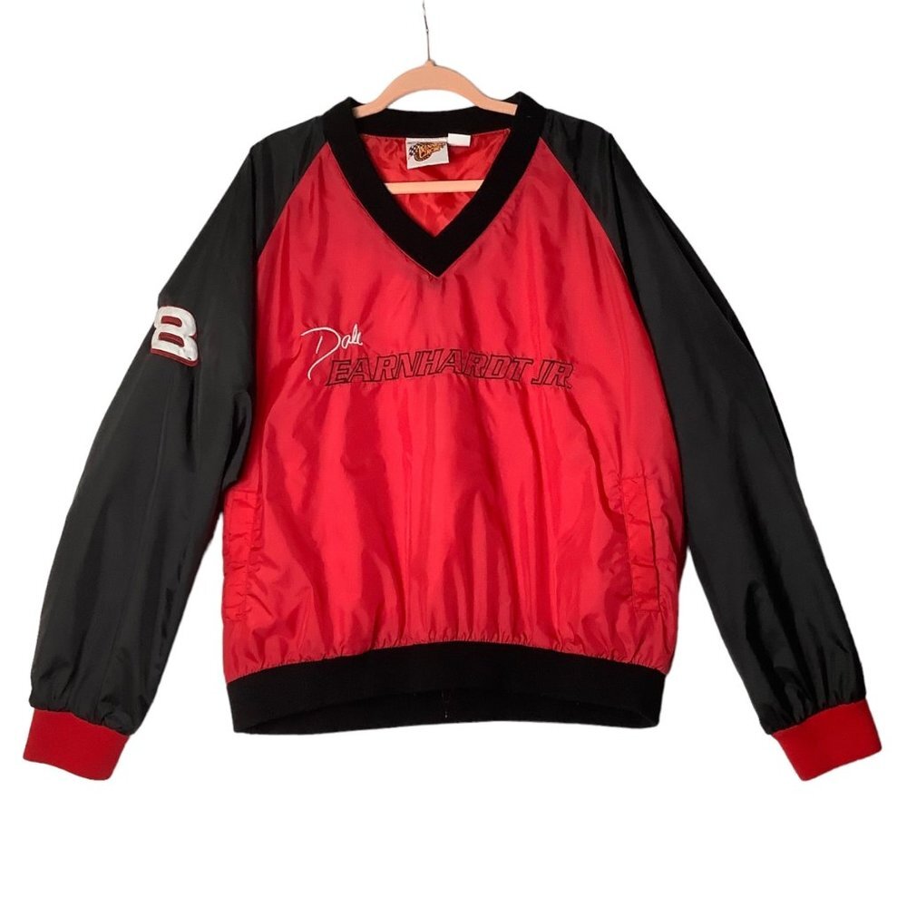 Vintage Nascar Winner's Circle Dale‎ Earnhardt Jr. Pullover Windbreaker XL Red